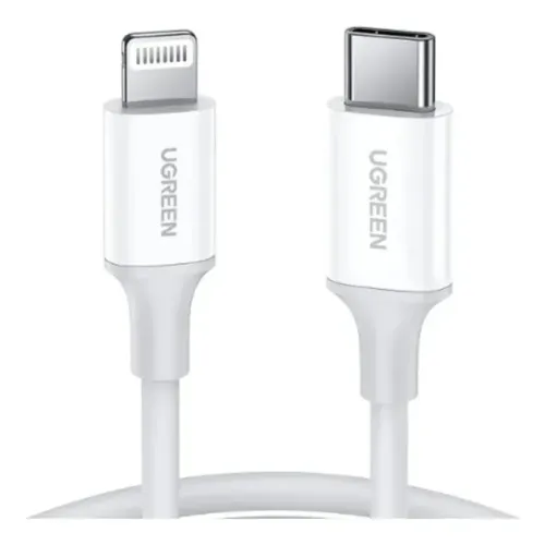 Cabo USB-C para Lightning UGREEN 1 Metro Branco com Certificação MFi
