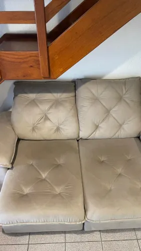 Sofá 3 Lugares Linoforte Benetton com Assento Retrátil e Encosto Reclinável R$ 900,00