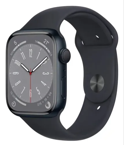 Apple Watch Series 8 Gps - 45 Mm - Pulseira Esportiva Meia-noite - (novo Com Caixa Aberta)