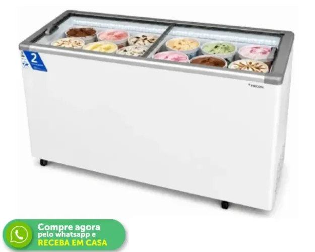 Freezer Horizontal Tampa de Vidro 503L Fricon 220V