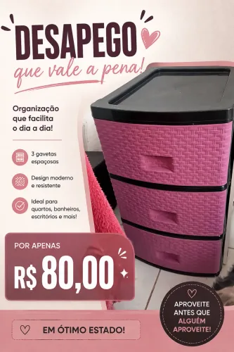Gaveteiro de plástico