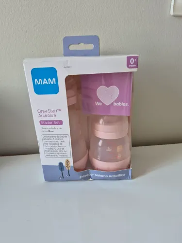 Kit mamadeira MAM. Anticólica. Rosa