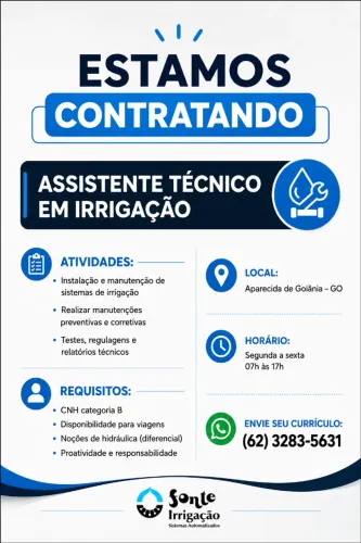 ASSISTENTE TÉCNICO EM IRRIGAÇÃO DE JARDIM