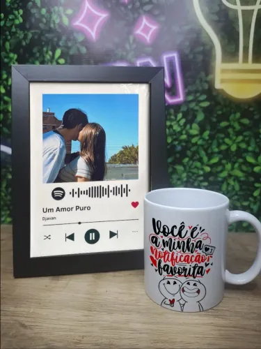 Kit Amor em Detalhes - Quadro + Caneca para o Dia dos Namorados