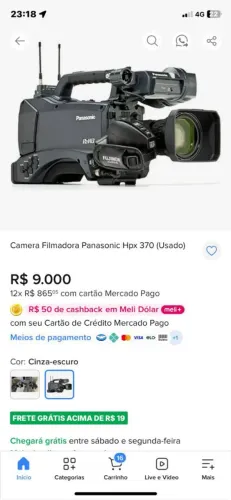 Câmera filmadora Panasonic Hpx370