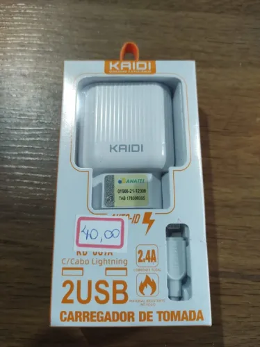 Carregador iPhone Kaidi Original com Cabo Lightning