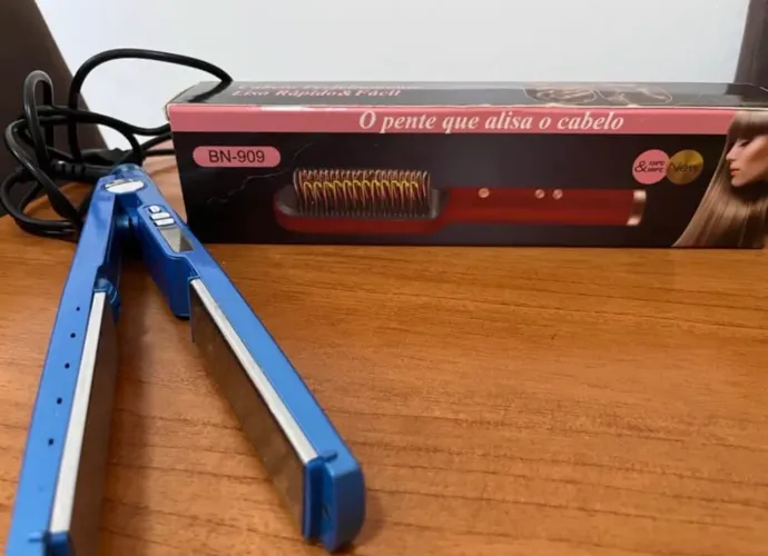 Lote chapinha e pente alisador de cabelos