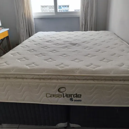 Cama Box Bipartida + Colchão Queen Casa Verde Sanko - Retirada em Santos