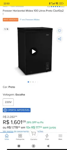 Freezer Midea pequeno