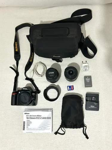 Câmera Nikon D300 [KIT COMPLETO] + 02 Lentes DX 55-200 e 18-55mm + Acessórios