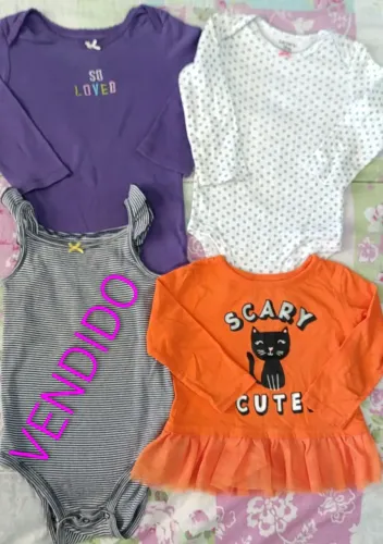 Lotinho com 3 peças Carter's Menina Tam 12 a 24m