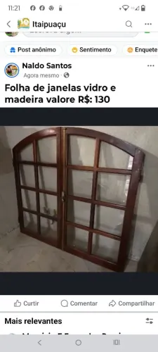 Janela madeira e vidros