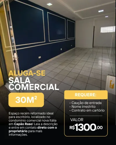 Sala comercial 30m² direto com proprietário