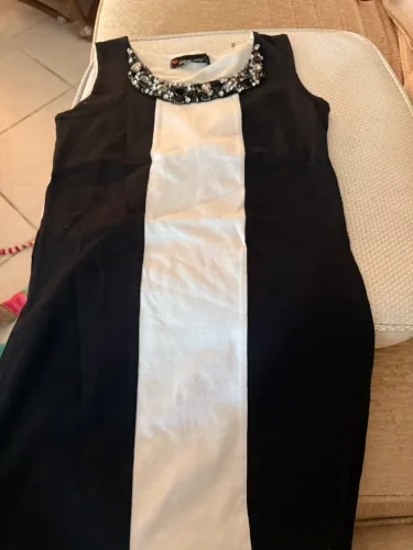 Vestido menina preto e branco
