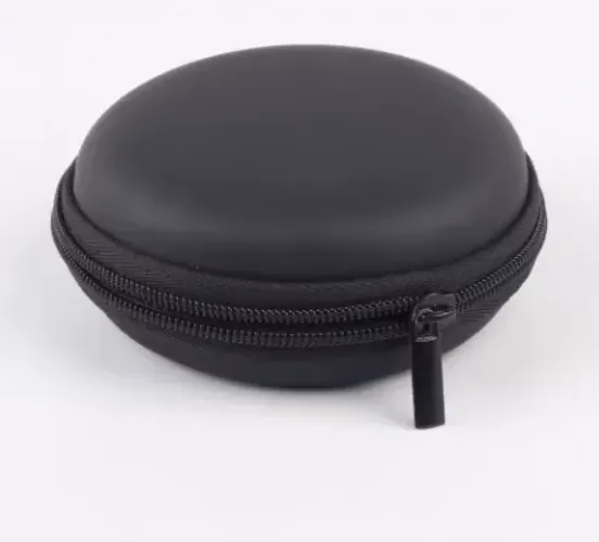 Case EVA Preto para Fone de Ouvido com Zíper Bolsa de Transporte Portátil 1 Unidade