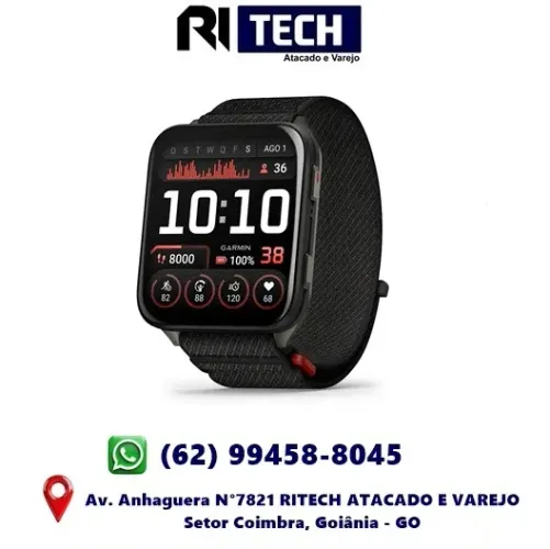 Relógio Smartwatch Garmin Venu X1 Preto Premium Fitness GPS Bluetooth Assistente de Voz