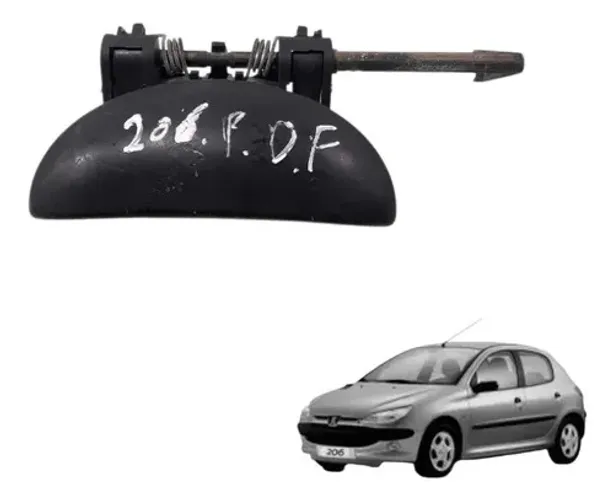 Maçaneta Externa Dianteira Direita Peugeot 206 2002 Preto Dianteira