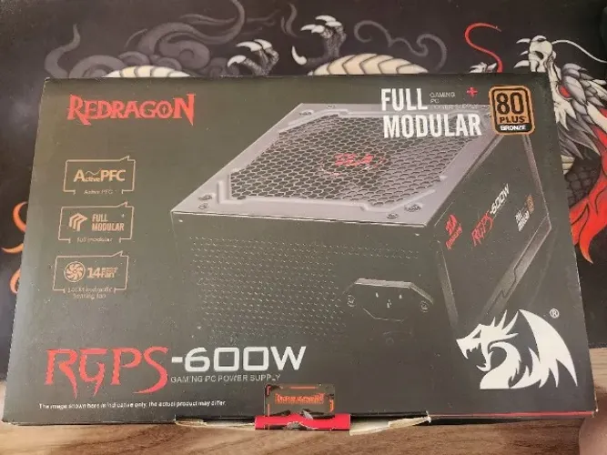 Fonte 600w Redragon Modular Preto 80 Plus