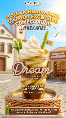Sorvete expresso de Caldo de Cana exclusivo Dream em Santarém