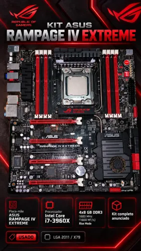 Kit Placa Mãe ASUS Rampage IV Extreme X79 i7-3960X 32GB