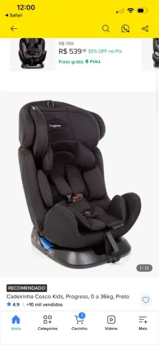 Cadeirinha infantil carro