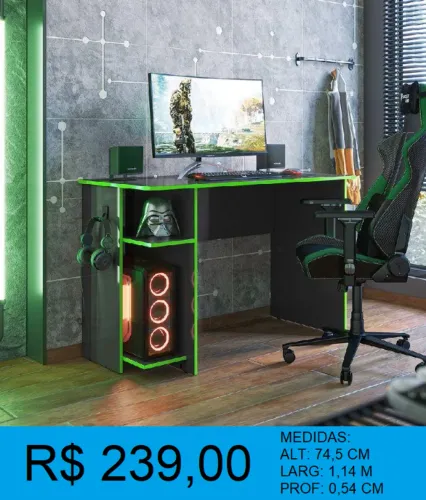 Mesa gamer - Emtrega e montagem grátis