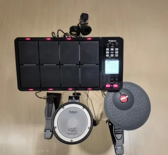 Kit bateria eletrônica Roland SPD-30 completo