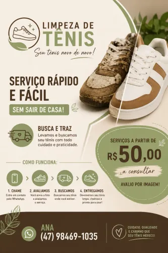 Limpeza de tênis, rápido e prático.
