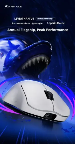 Mouse Gamer RAWM Leviathan V4 Wireless 8K Sensor PAW 3950 Branco
