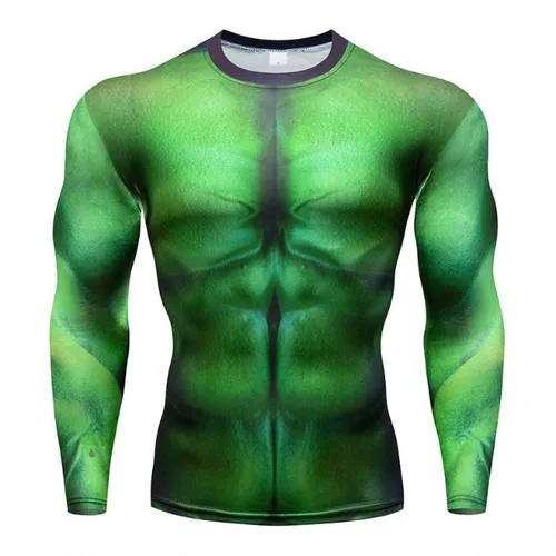 Camisa de Compressão Hulk Manga Longa Rashguard Elastano