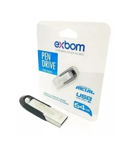 Pendrive 64gb Em Metal Compacto Exbom Stgd-pd64g computador pc notebook