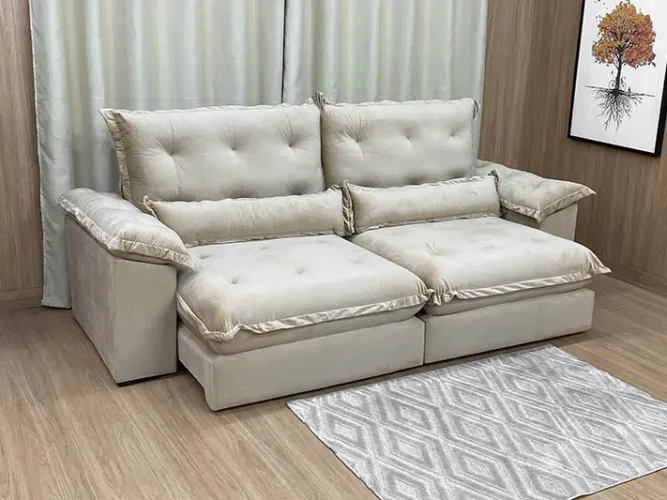Sofá Retrátil Reclinável 1,80m Bello Molas Ensacadas a234