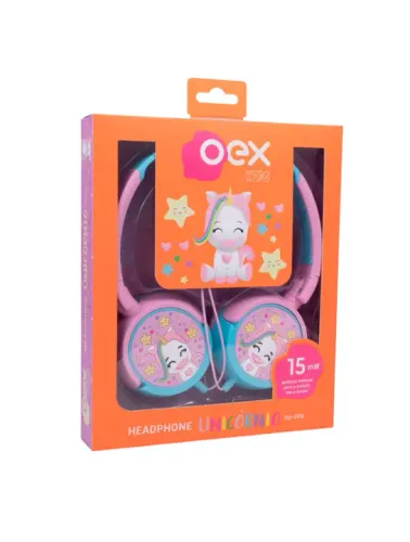Headphone Unicornio Conexão P2 Rosa HP304 - Oex  cod: 2414