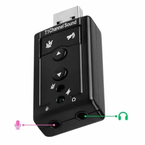 Adaptador de Áudio USB 7.1 Placa de Som Knup HB-T64 - WZetta