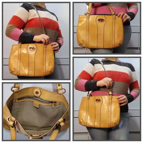 Bolsa gucci original de couro legítimo vintage rara década de 70 colecionador