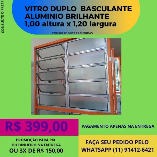 basculante vitro completa aluminio brilhante