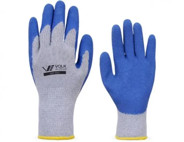 Luva Mecânico Latex Azul forro/algodão Grip Volk CA 18007