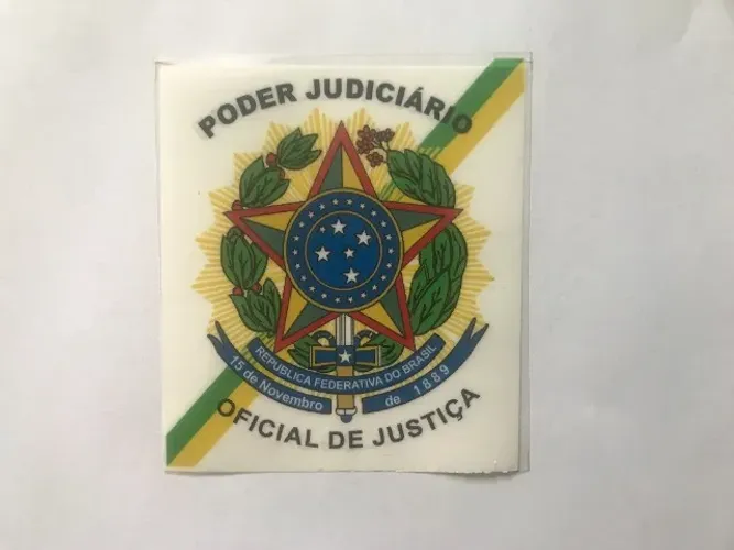 Adesivo Oficial de Justiça para colagem interno no vidro