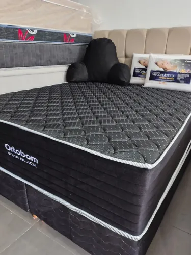 CAMA STAR BLACK ORTOBOM DISPONÍVEL NOS TAMANHOS SUPER KING E QUEEN