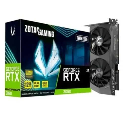 Placa de Vídeo Nvidia Geforce Zotac RTX 3060 12GB OC, GDDR6, 192 Bits, Dual Fan, Ray Traci