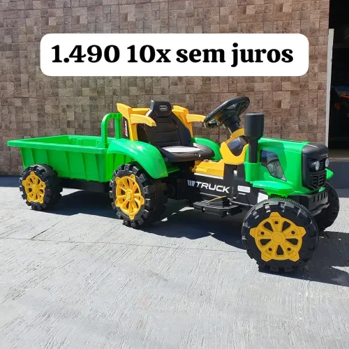 Trator Elétrico Infantil 12volts com Carreta