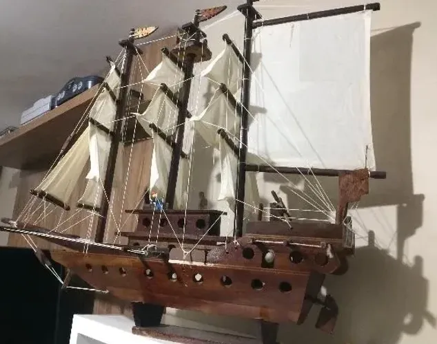 barco de madeira decorativo gigante