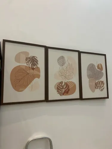 Conjunto de 3 Quadros Decorativos Abstratos