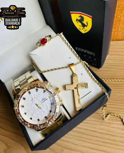 Kit masculino relógio resistente a água entrega grátis 