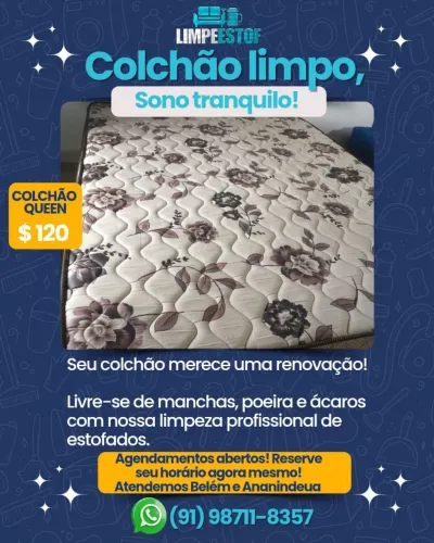 Limpeza Profissional de Colchão Queen 