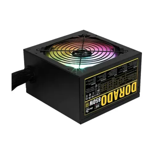 Fonte ATX 850W Real PFC Ativo 80 Plus Gold Aerocool Dorado Led RGB - WZetta