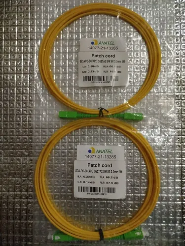 10 Cordão óptico apc x apc 3mm