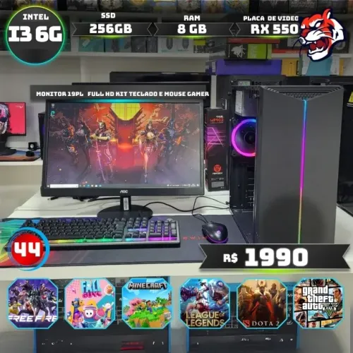 Pc Gamer Completo i3 16gb gb ram + Placa de video garantia de 1 ano em até 12x