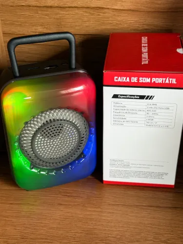 Caixinha de som Bluetooth led em Bauru nova 