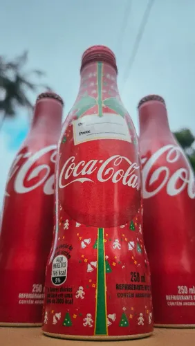 Garrafas Coca-Cola Alumínio 250ml | Edição Especial Natal e Tradicional | Colecionador